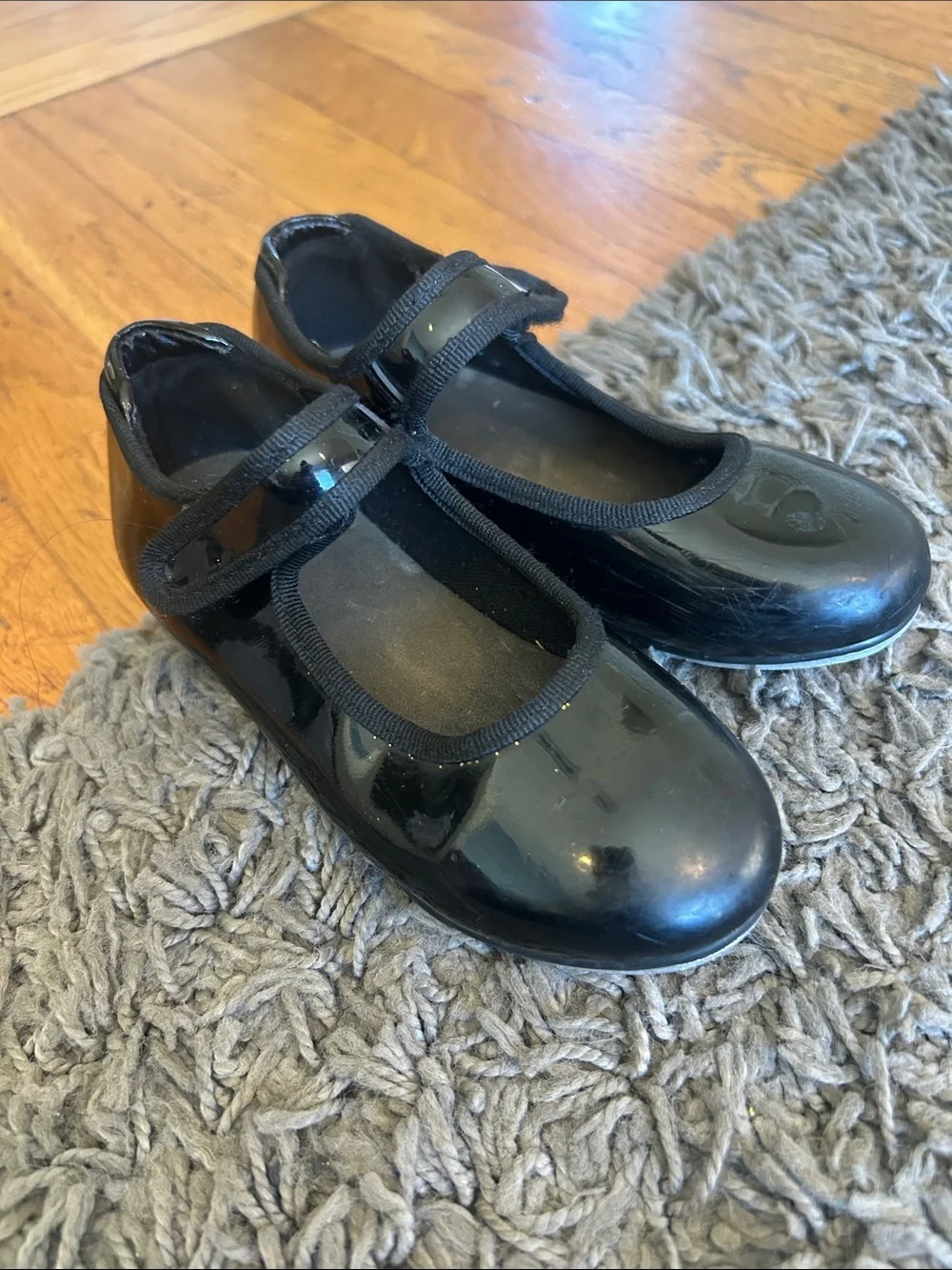 Toddler Girls Black Patent Tap Shoes Size 9.5
